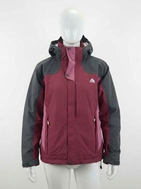 Vtg Nike ACG 3 Snowboarding Jacket Womens L Zip Off Hood Hard Shell Gorpcore